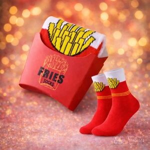Funny Fries Socks Novelty French Fry  Crew Socks Unisex Cute Socks